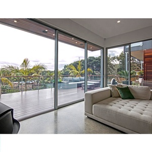 DAIYA Half Glass Aluminum Sliding Door for Kitchen with Low E Sliding Door