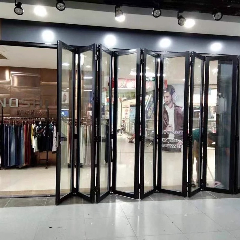 OUTUS Modern Aluminum Alloy Folding Door System Soundproof Sliding Bifold Doors for Living Room Bedroom Kitchen Partition