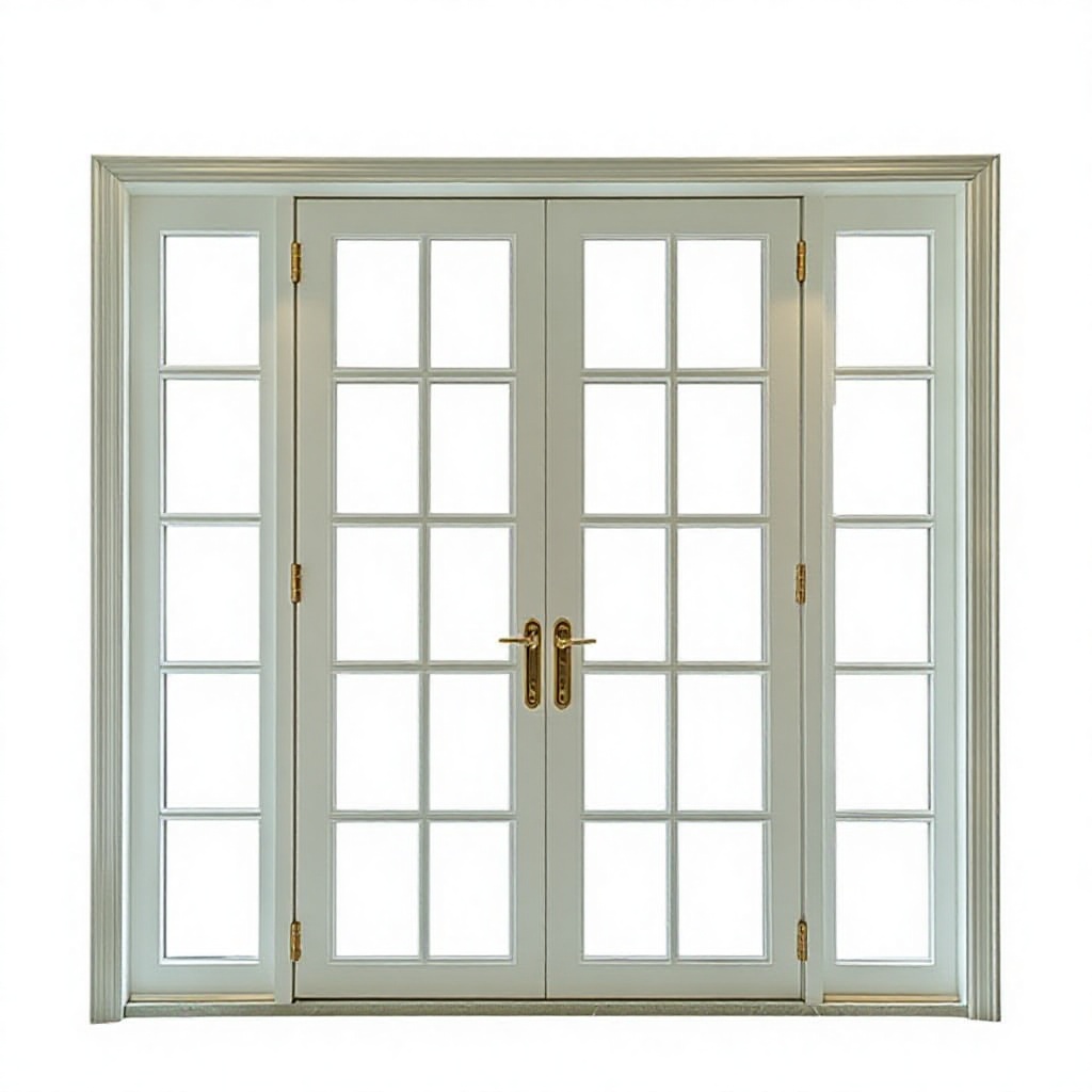 Sunnysky High Quality Patio Double Tempered Glazed Swing Glass Doors Aluminum Glass French Door For Exterior Entry Doors