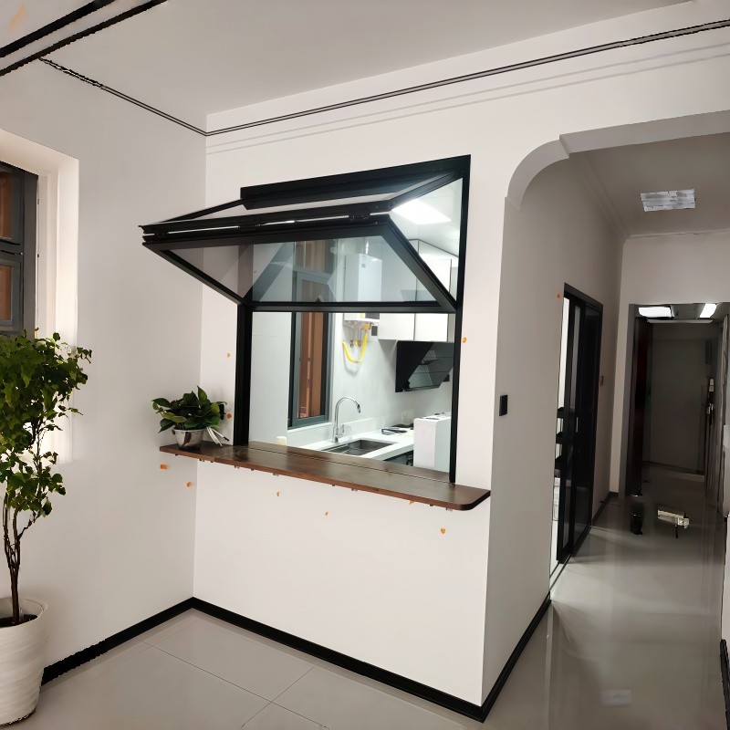 Fashionable Frameless Vertical Large View Aluminum Alloy Soundproof Thermal Insulation Folding Windows for Kitchen Hotel Villa