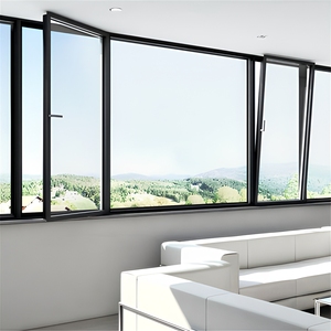 Modern Aluminum Windows Doors Swing Double Tempered Glass Stainless Screen Netting