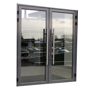 Aluminum Frame Front Door Commercial KFC Entrance Swing Door Spring Floor Shop Aluminum French Door