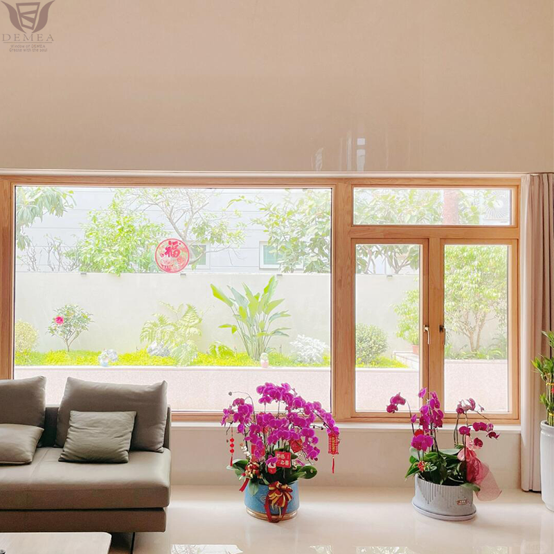 Custom House Window Replacement Project Solid Wood Interior Double Glazing Thermal Aluminum Clad Swing Soundproof Casement