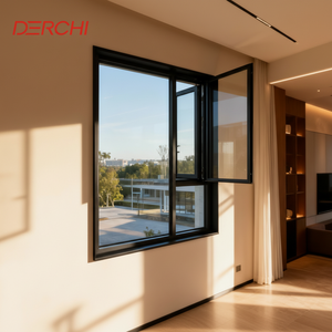 DERCHI Factory Direct Sales Tinted Aluminum Casement Windows