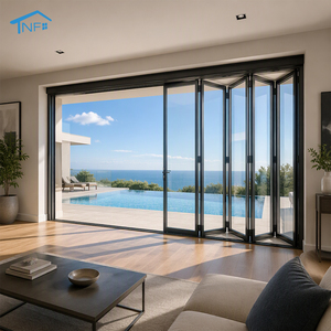 Exterior Aluminum Double Glass Bifold Doors
