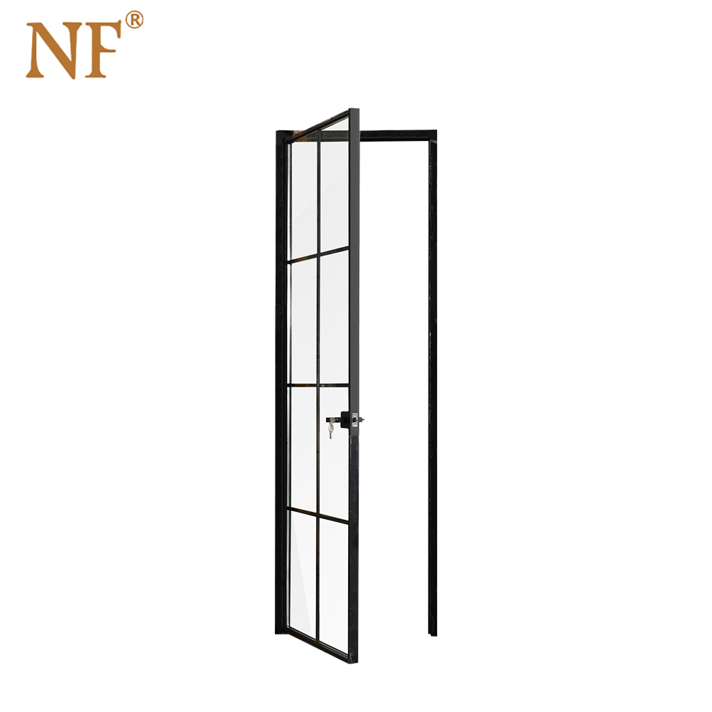 French Design Commercial Swing Soundproof Waterproof Aluminum Double Tempered Glass Casement French Door for Villas Kitchen