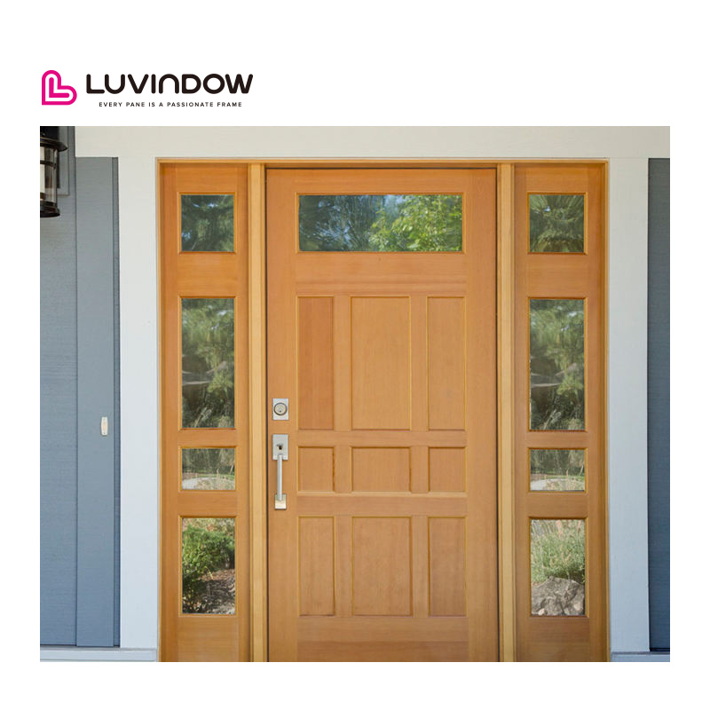 American Wooden Main Door Design Front Doors For Houses Modern TEAK OAK Solid Wood Commercial Entry Door