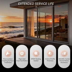 OUNA Soundproof Sliding Doors Thermal Break Insulated Hurricane Impact