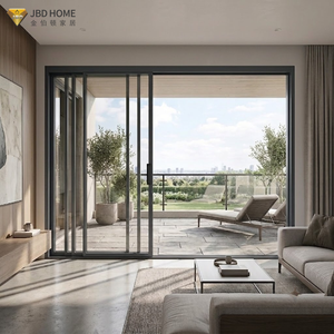 Modern Narrow Frame Aluminum Sliding Glass Patio Doors