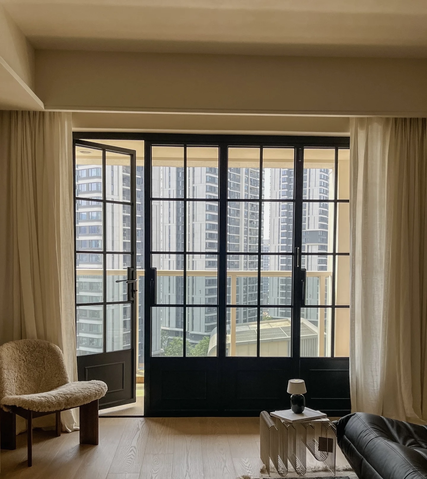Aluminum French Doors with Double Swing System for Villa Patio Black Frame and Tempered Glass for Secure Smooth Operation