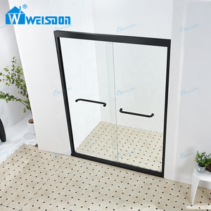 Custom Matte Black Aluminum Alloy Double Sliding Shower Door