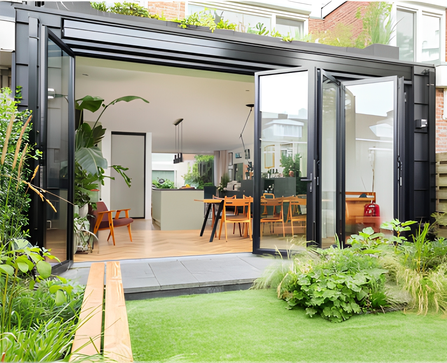 Manufacturer Waterproof Hurricane Proof DoubleGlazed Aluminum Sliding Glass Patio Doors Foldable Folding Door
