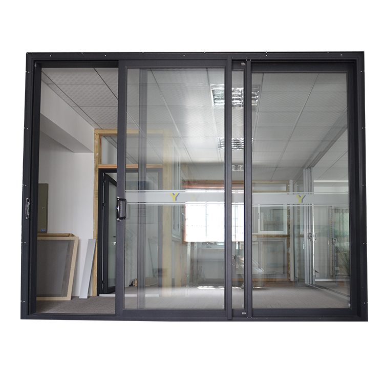 NFRC Certificate New Modern Big Entrance Aluminium Low-e Sliding Rail Glass Patio Doors