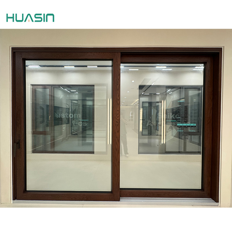 Huasin New Design Custom USA Standard 2026 Triple Glazed Red Oak Aluminum Clad Wood Doors Supplier