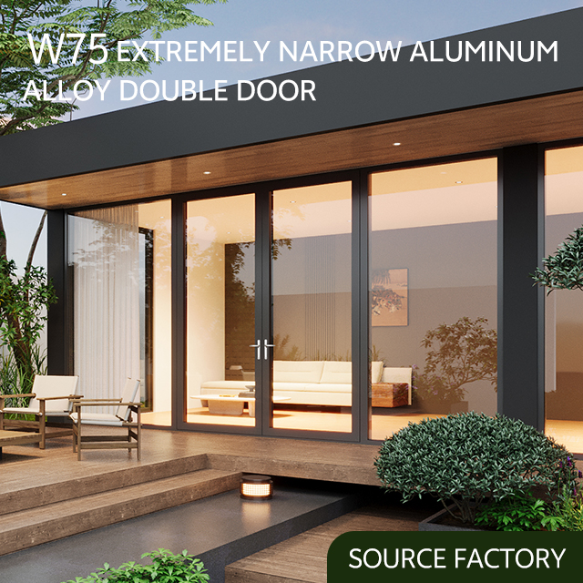 NFRC Hotel Commercial Hurricane Impact Aluminum Triple Glass French Swing Door Patio Entrance Double Doors