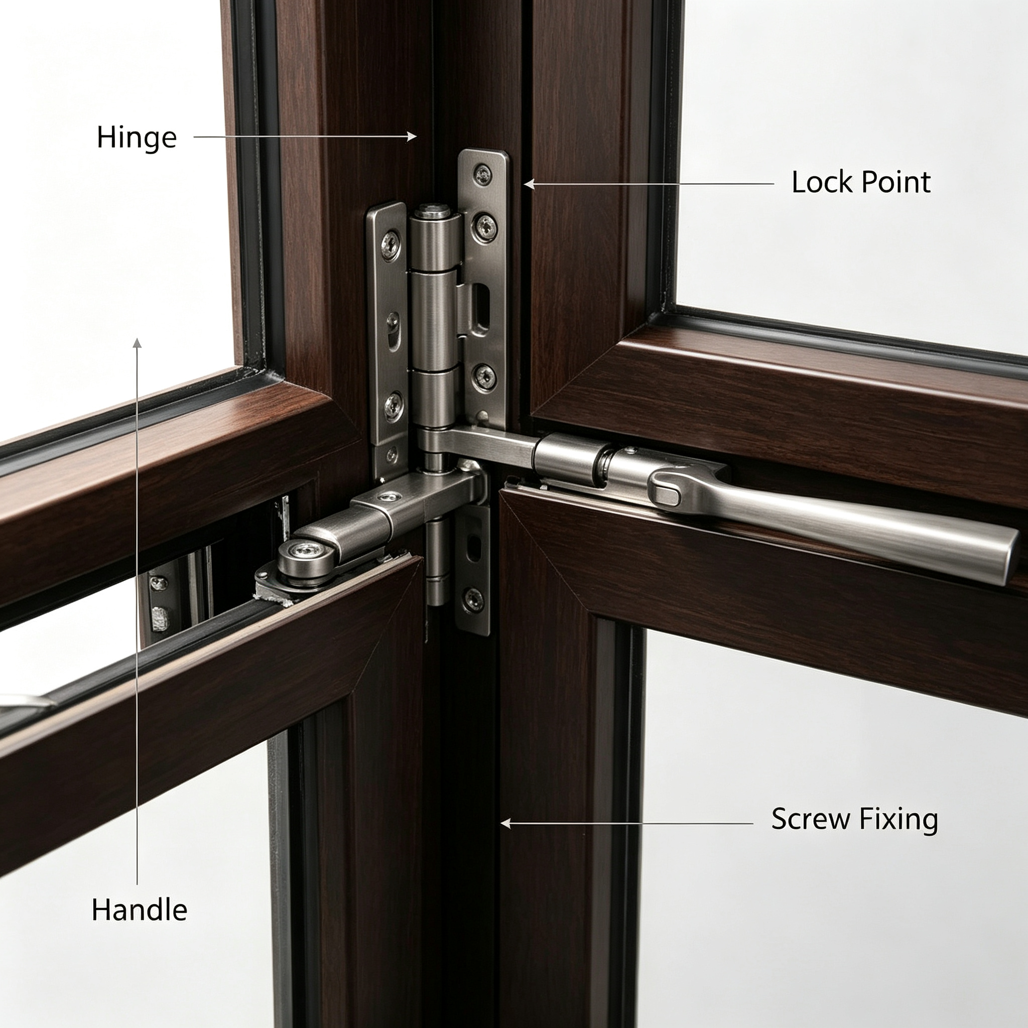 Windows New York Soundproof Wooden Frame Window High End Aluminum Frame Aluminum Clad Wood Bay Window