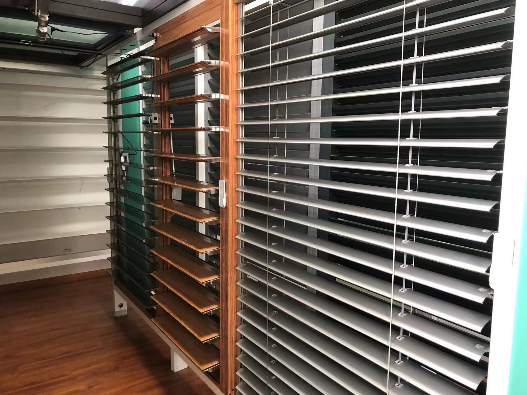 Automatic Aluminum Alloy Sunshade Ventilation Adjustable Window Louvre Electric Horizontal Sun Louver Window Fire Shutters