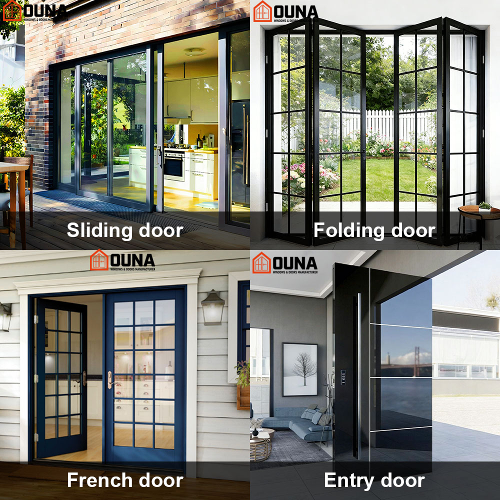 OUNA Hurricane Proof Aluminum Double Glass Casement Window Triple Glaze Tilt Turn Or Awning Swing Windows For House With Screen
