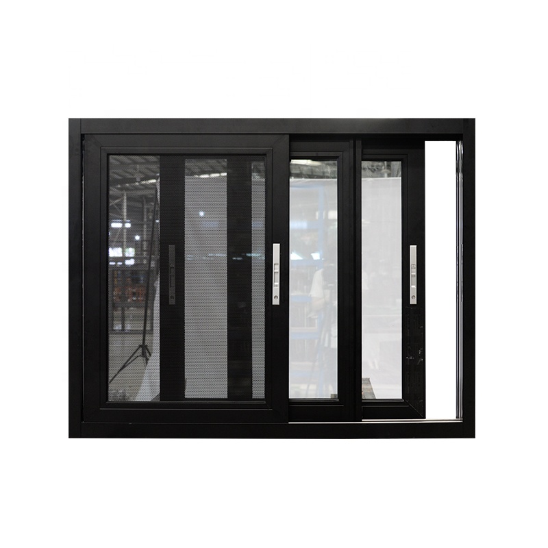 Insulated Replacement Black Aluminum Silding Building windows Soundproof Solution