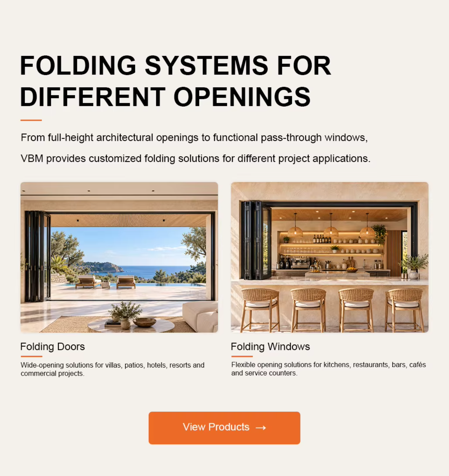 Slim Frame Aluminum Folding Door for High End Outdoor Lounge and Hospitality Project Openings