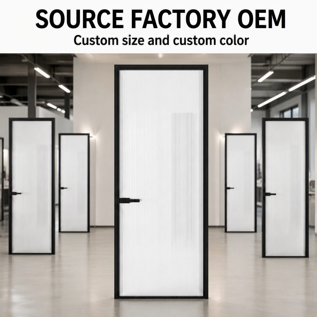 Black Aluminum Magnesium Alloy Bathroom Door Double Glazing Multi-Point Locking Custom Color Modern Shower Partition