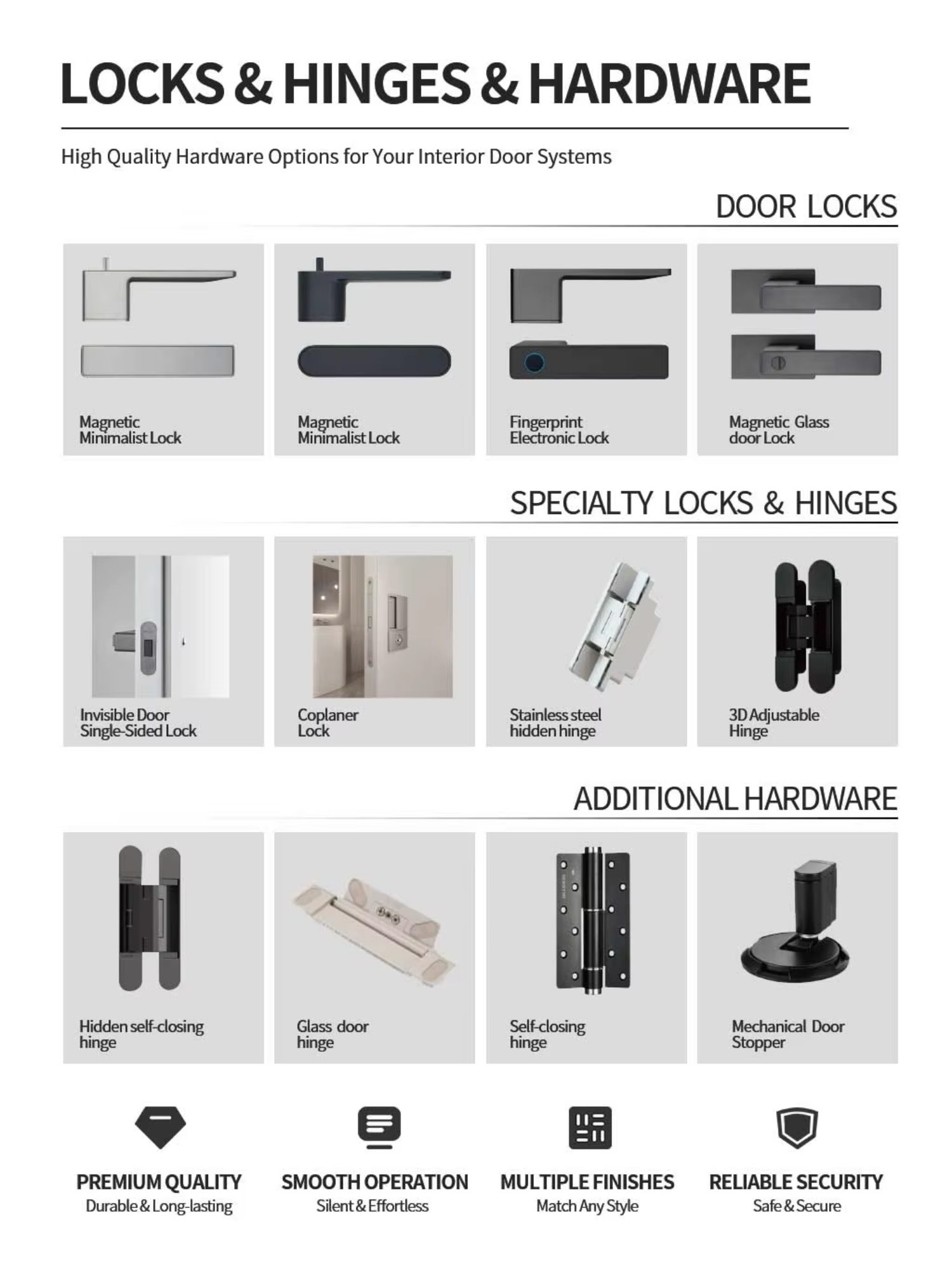 Residential Fireproof Moisture-proof MGO Door Slabs Latex & Art Coating Interior Aluminum Wood Hidden Invisible Door