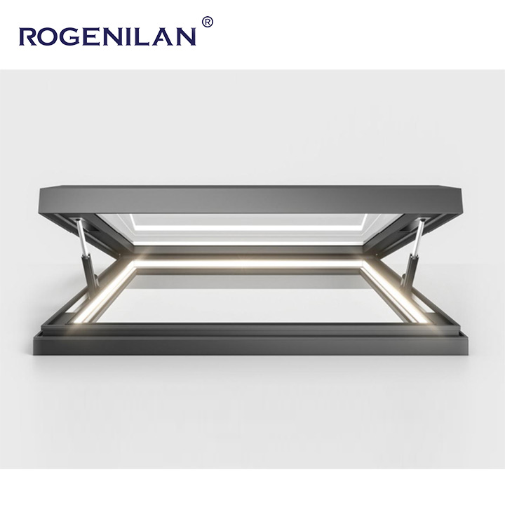 ROGENILAN Attic Skylight Top Roof Skylight Windows Balcony Window Retractable Swing Dormer Window