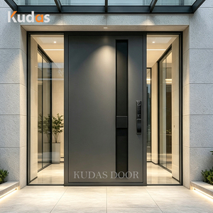 Modern Cast Aluminum Front Pivot Door