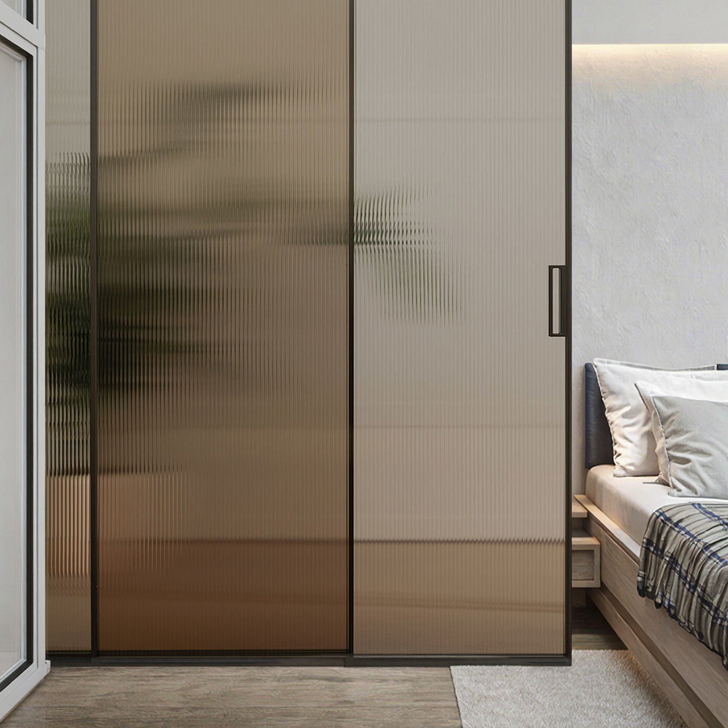 Professional Manufacturer's Modern Fire-resistant Aluminum Slim Profile Glass Slide Swing Door for Bathroom Living Room Bedroom