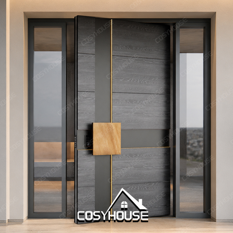 Custom Aluminum Entrance Door Exterior Aluminum Front Door for Villa House Apartment Project
