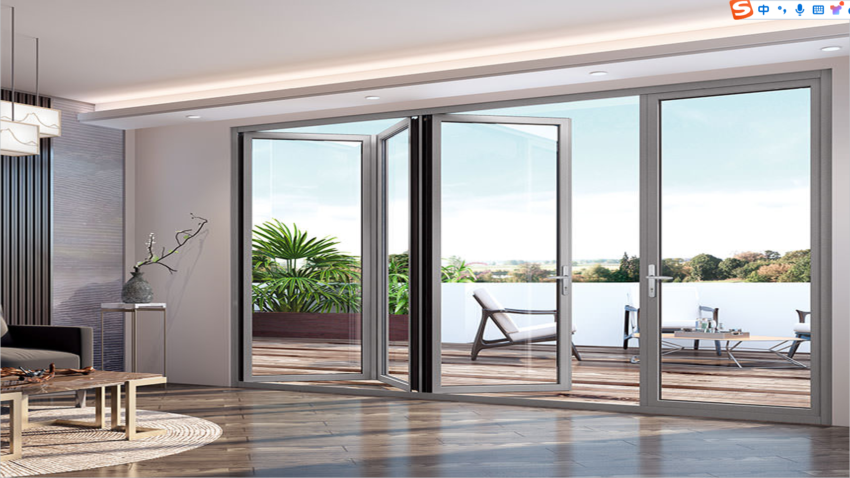 Thermal Break Aluminum Bi-folding Door Feature