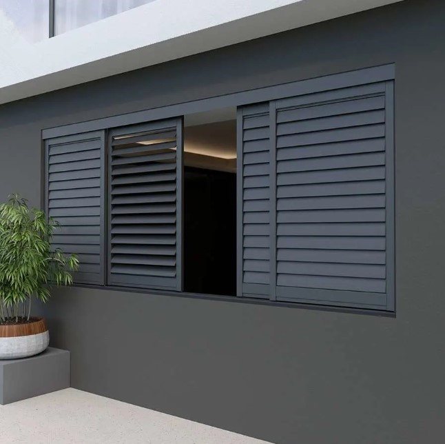 Modern Aluminum Alloy Louver Window With Automatic/Manual Ventilation Shutters And Outdoor Use