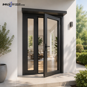 Commercial Aluminum Alloy Swing Doors Double Tempered Glass