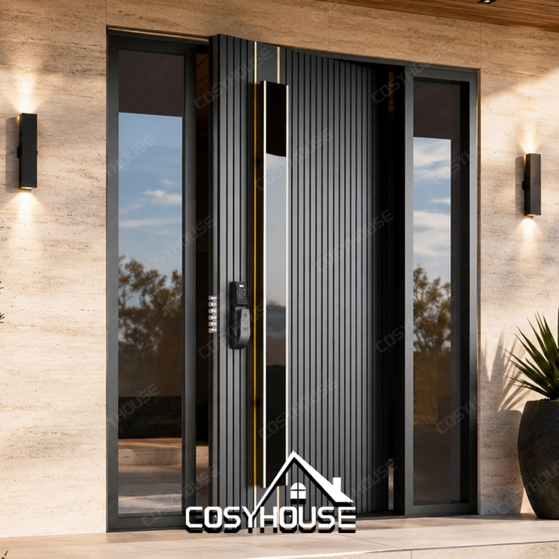 Custom Aluminum Entrance Door Exterior Aluminum Front Door for Villa House Apartment Project