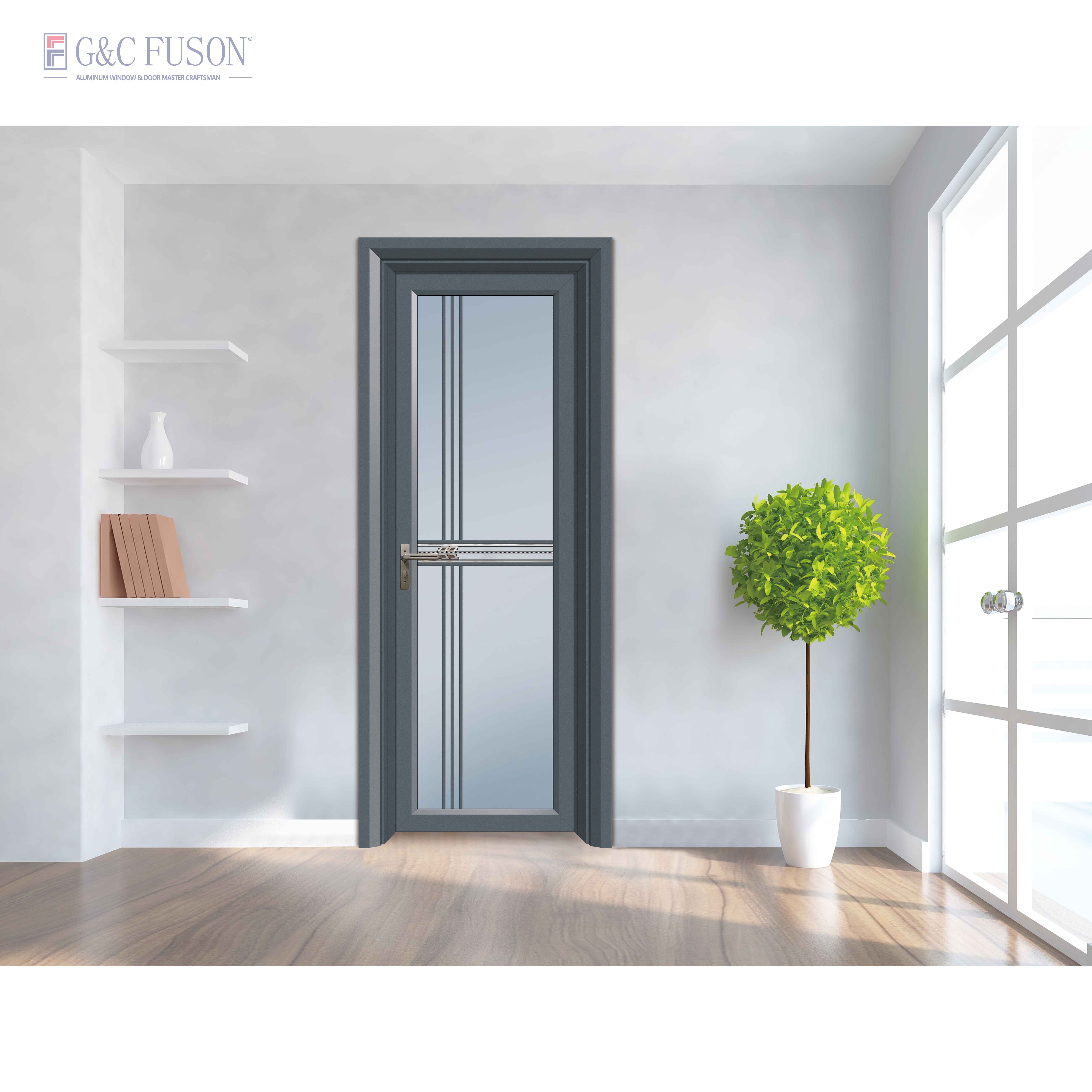 Fuson Chinese Supplier 10 Year Warranty Security Exiterior French Aluminum Frame Kitchen Patio Glass Casement Door