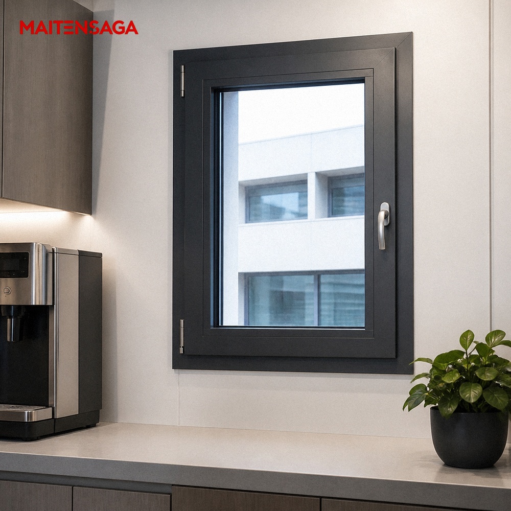 Elegant Thermally Insulated Low-E Glazed Aluminum Casement Window Durable Noise Reduction for Modern House Apartment