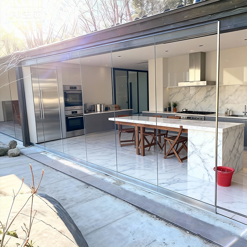 Folding partition door detail 1