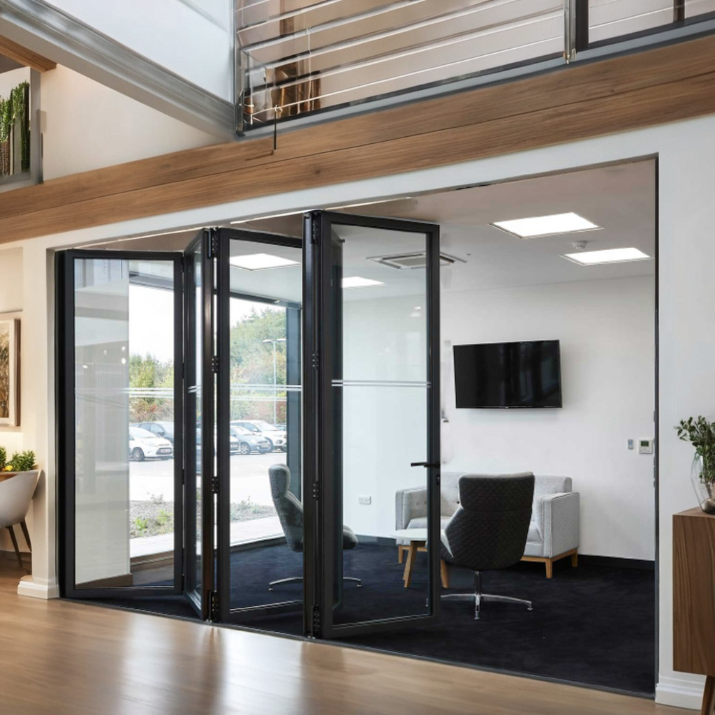 Thermal Broken Aluminum Folding Doors/ Bi Fold Patio DoorAlwew High Quality Aluminium Accordion Folding Glass Sliding Door China