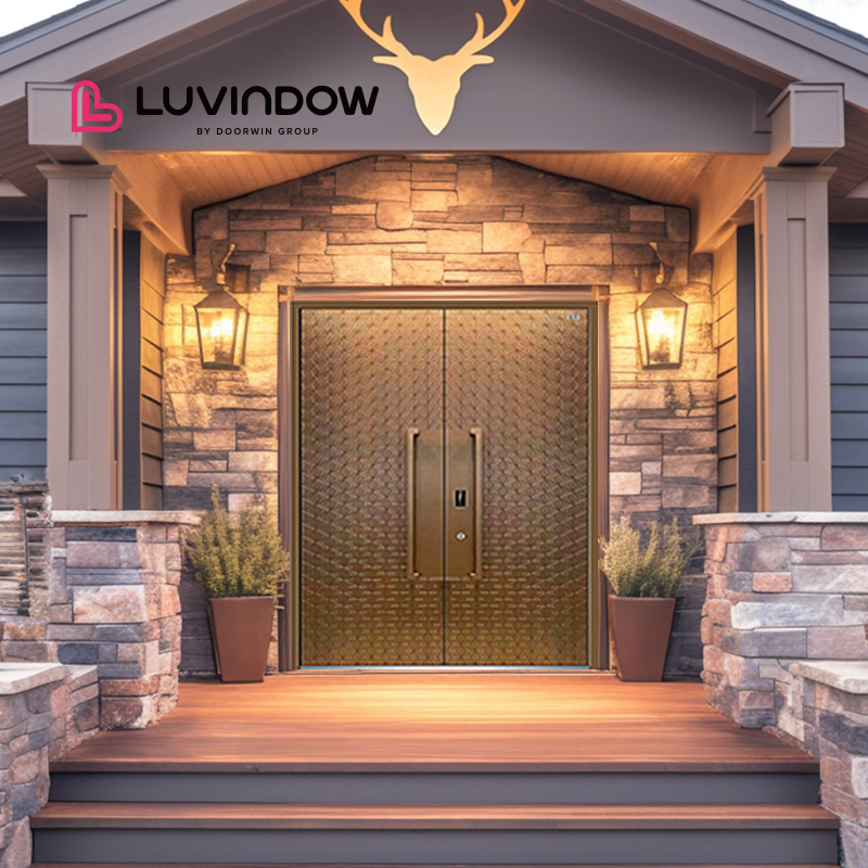 AS2047 Luxury Aluminum Single Entrance Doors Home Doors External Sound Insulated Fire Proof Exterior Front Entry Hurricane Doors