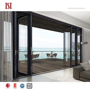 Modern Aluminum Tempered Glass Folding Door System