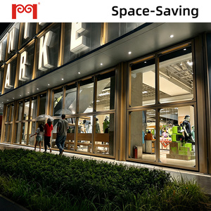 High-End Modern Design Sturdy Durable Aluminum-Framed Laminated Glass Automatic Vertical Bifold Door Garage