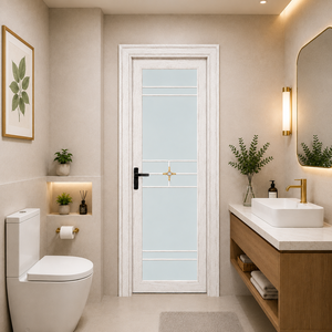 Moisture Resistant Aluminum Bathroom Door With Frosted Glass