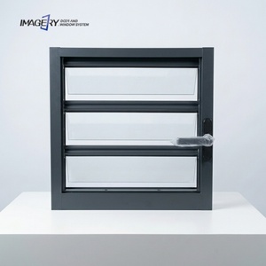 Aluminium Glass Louvre Window Sound Insulation Weather Resistant