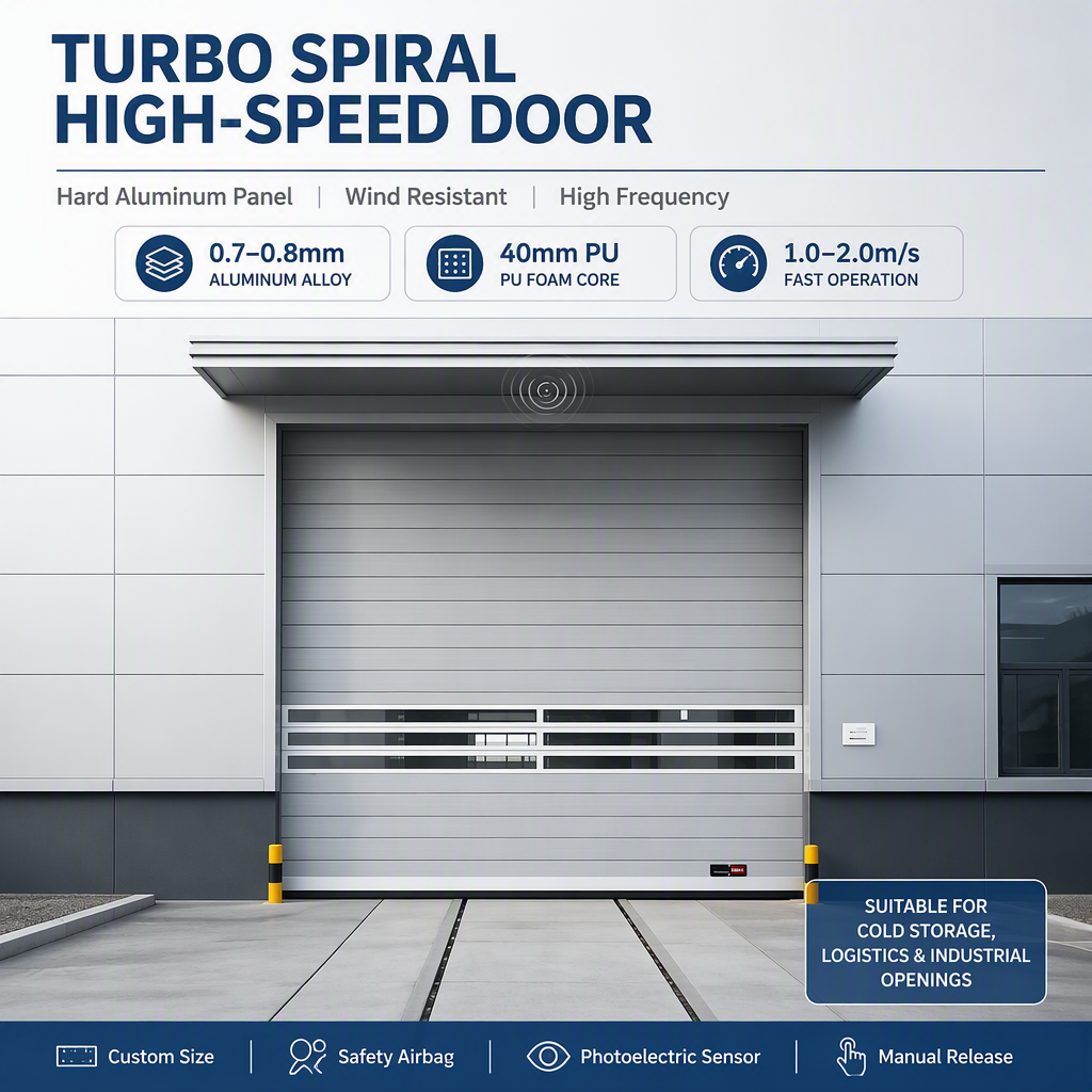 Turbo Hard Quick Door Modern Aluminum Alloy Galvanized Plate Composite Material Windproof Anti-theft Garage Automatic Induction