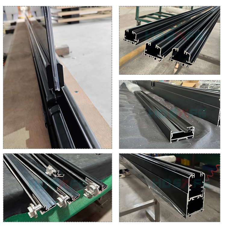 HDSAFE 8/10mm Frameless Glass Bi Folding Door Aluminum Track Waterproof Glass Partition Door Window for Balcony Terrace Indoor