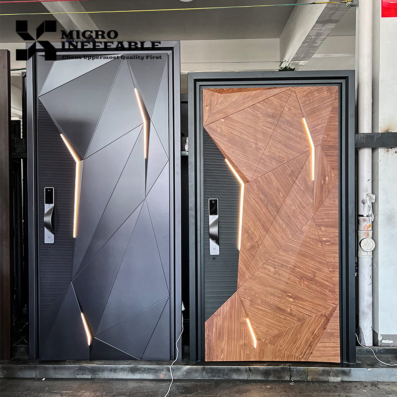 Luxury Design Hot Sale Custom Front Entry Door Main Stainless Steel Security Doors Aluminum Home Doors Security