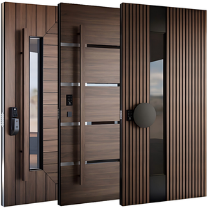 American Style Contemporary Modern Main Entrance Entry Wood Doors Modern Exterior Main Pivot Door