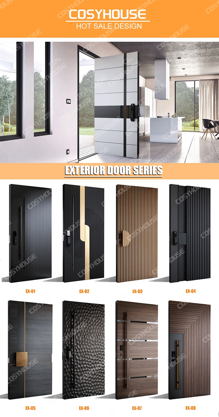 Custom Modern Aluminum Exterior Door Luxury Pivot Entrance Door for Villa and High End House