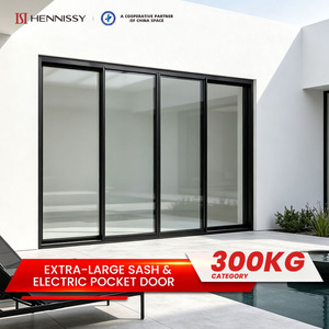 Modern Wind Resistant Aluminum Sliding Glass Door Double Glazed Tempered Glass