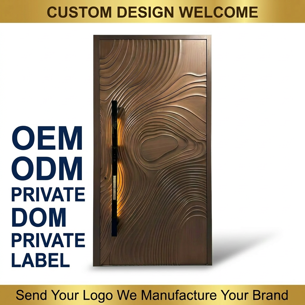 Luxury Cast Aluminum Villa Anti-theft Waterproof Security Door Modern Exterior Swing Hurricane Resistant Entry Door